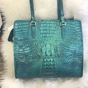 Brahmin Tia Peacock Melbourne Tote with registration card and dust bag N…